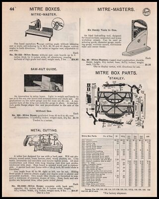 1948 Stanley Tool Works Mitre Box Parts Cutaway Diagram Vintage Print Ad