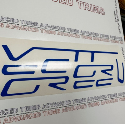 VINYL:2005-2013 Corvette C6 GLOSS BLUE + BLACK Letters REAR BUMPER + DASH Decals