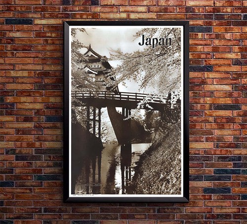 Japan - Hirosaki Castle - Vintage Travel Poster - Afbeelding 2 van 5