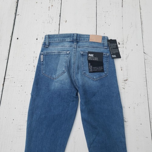 Paige Women 00 / 24 Mid Rise Ultra Skinny Jeans Pants Verdugo Ankle Raw Hem NEW - Picture 4 of 9