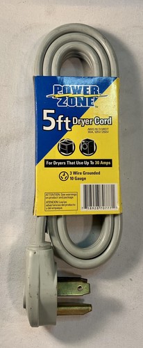 Power Zone 5FT 30A 3-Wire Dryer Power Cord Lot of 3 - Picture 3 of 3