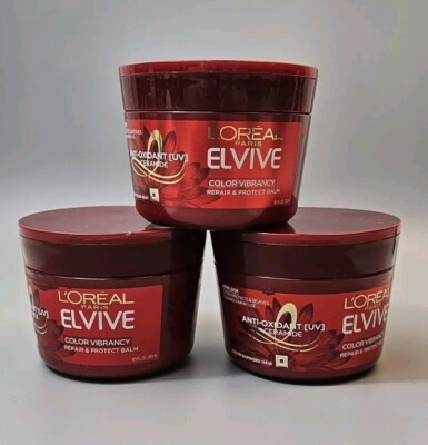L Oreal Elvive Color Vibrancy Repair & Protect Balm 8.5 fl oz LOT of 3