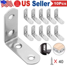 1.5" inch "L" Steel Corner Braces w/ Screws Pack Right Angle Bracket Stainless