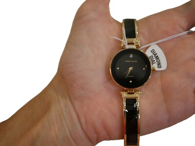 NWT & box Anne Klein Womens watch w/ gold bracelet strap and stone face NEW BOX WOMEN main image 4