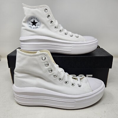 CONVERSE ホワイト プラットフォームスニーカー Wmns Converse Chuck Taylor All Star Move Platform White Shoe