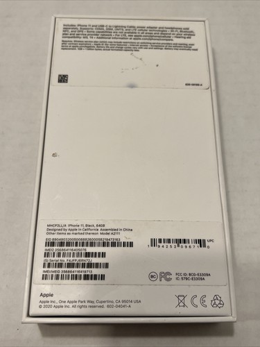 iPhone 11 BOX ONLY for Black 64GB Model (PHONE NOT INCLUDED; No Accessories) - 第 2/3 張圖片