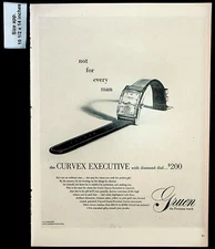 1947 Gruen Precision Watch Curvex Executive Men Vintage Print Ad 29905