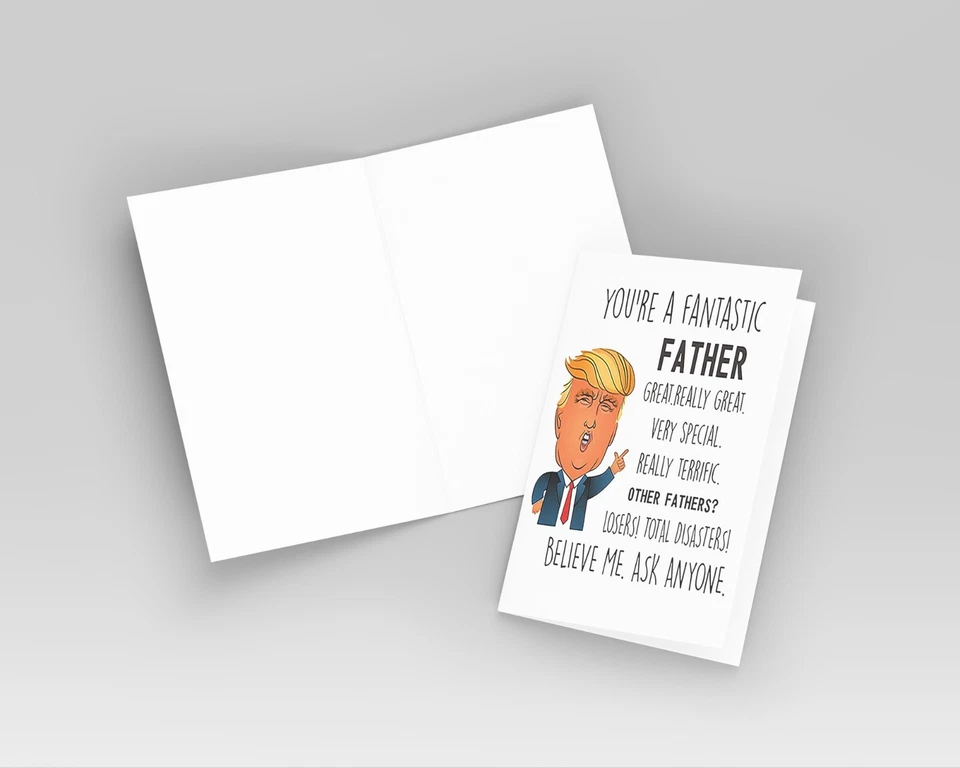 Cartão de Dia dos Pais Político Engraçado com Envelope - Trump é Ótimo - Vamos Pais - Imagem 4 de 4