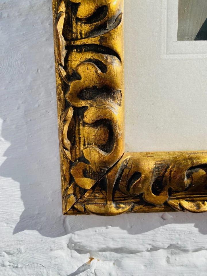 17.5英寸升古董镀金木框架西班牙、意大利黄金、西班牙军人照片 — 第 4/4 张图片