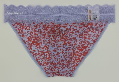 NWT Calvin Klein QD3780 "Micro" Microfibra de baja altura con encaje, lila / coral print - Imagen 3 de 6