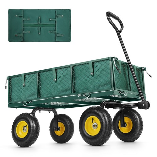 550Lbs Heavy Duty Steel Garden Cart on Wheels Pullable Garden Wagon Yard Cart - Picture 12 of 16