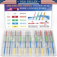 160/340x Heat Shrink Wrap Butt Connectors Solder Seal Sleeve Wire Slderstick Kit
