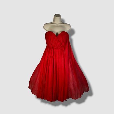 $6290 Oscar De La Renta Women's Red Draped Chiffon Full-Skirt Dress Size 6 | eBay $6290 Oscar De La Renta Women's Red Draped Chiffon Full-Skirt Dress Size 6 | eBay