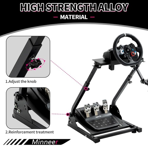 Minneer Foldable Racing Steering Wheel Stand Fit Logitech G29 G920 G923 Xbox PC - Picture 19 of 23