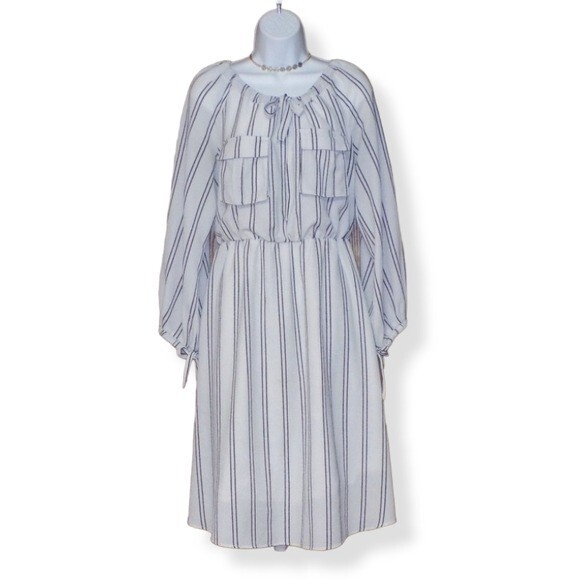 orange creek striped dress Orange Creek blue and white lightweight nautical S beachy dress