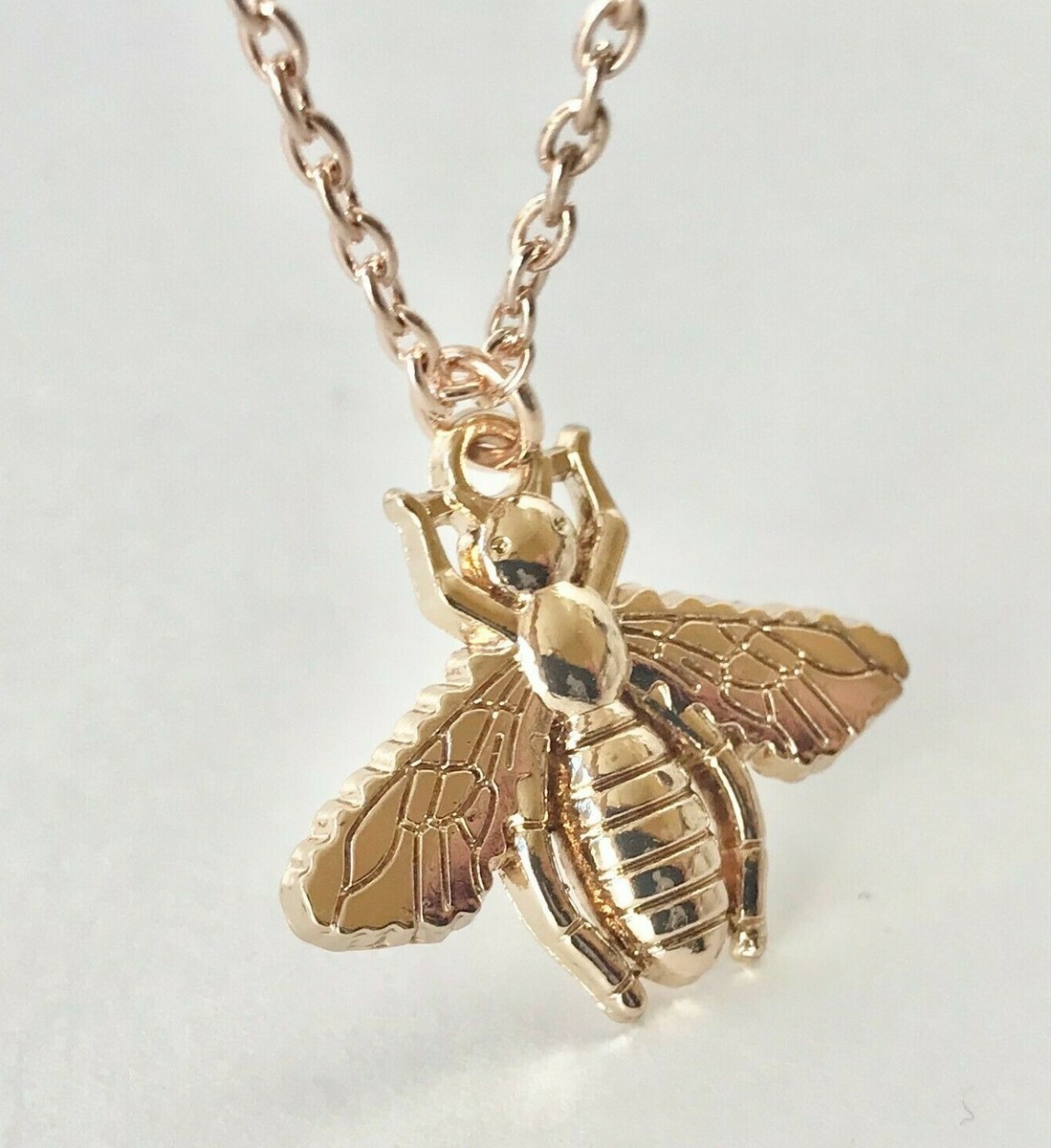 Rose Gold Bumble Bee Necklace Pendant 24