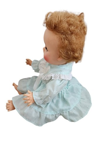 Vintage Ideal 13" Ideal Corp Baby Doll Strawberry Blonde Hair Blue Eyes - Picture 9 of 9