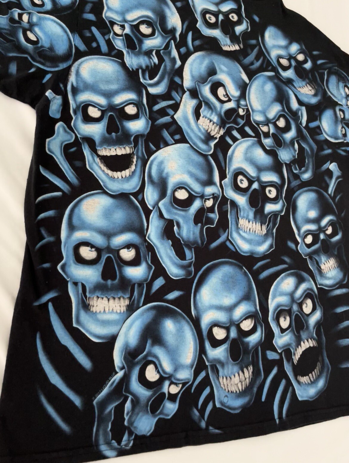 Liquid blue astroworld skull pile t shirt Juicy J… - image 1