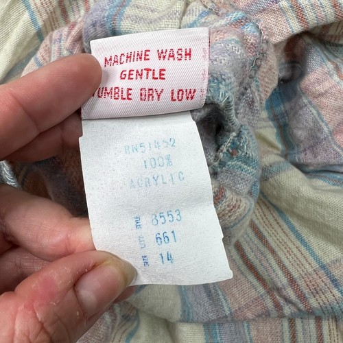 Vintage 80s Pastel Plaid A-Line Knee Length Skirt Sparkle Pink Blue Girls 14 - Picture 6 of 6