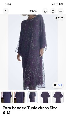 zara beaded tunic dress Zara Zara LINEN BLEND BEADED TUNIC DRESS 89.90