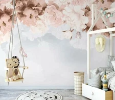 3D Peony Flower G1194 Wallpaper Wall Murals Removable Self-adhesive Honey