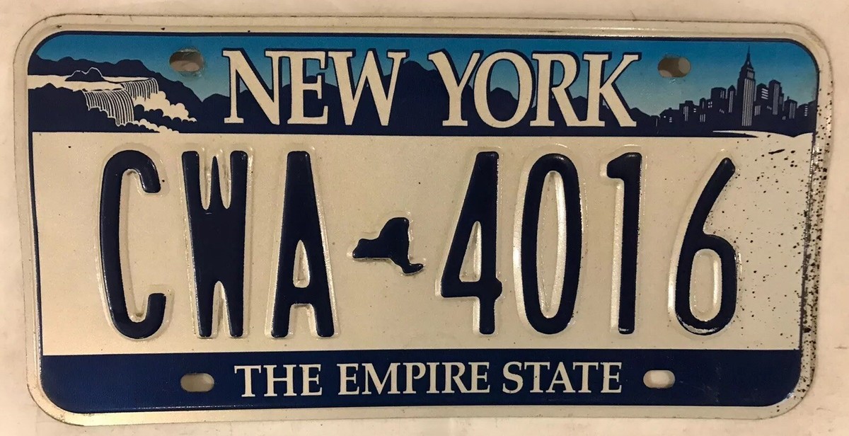 New York NIAGARA FALLS license plate CWA 4016 USA Waterfall