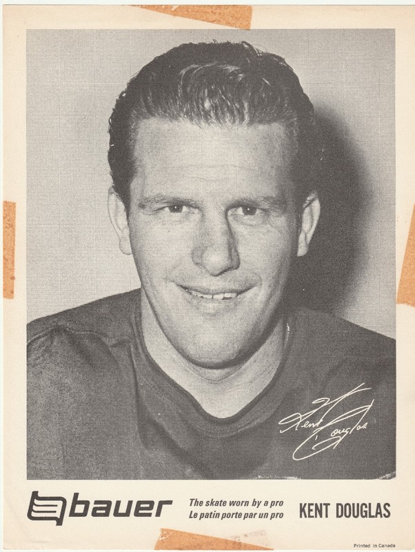 VINTAGE 1960's BAUER SKATE  PROMO PREMIUM KENT DOUGLAS DETROIT RED WINGS RARE!!