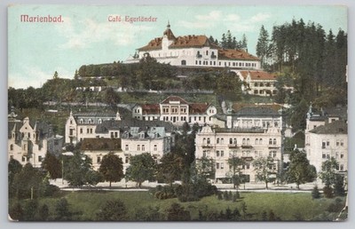 Marienbad Cafe Rubezahl Stadt Panorama Kurort Böhmen 1909 Poy