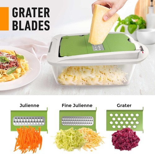 Mueller Pro-Series 10-in-1, 8 Blade Vegetable 8 Blade, White Sand/Green - Picture 4 of 8