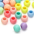 100Pcs Pony Beads Barrel Shape 14Mm Multi-Colored Acrylic Craft for Diy Arts Nec
