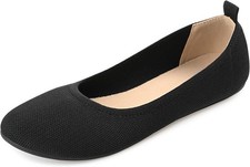 Journee Collection Women's Jersie Knit Foldable Dress Flats, Black Size 10M