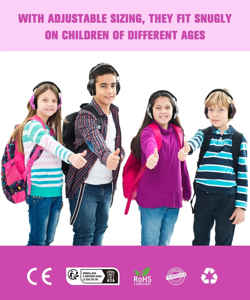 Auriculares con cancelación de ruido para niños 032 - 25 dB NRR orejeras de protección auditiva para niños Foto 2 de 4