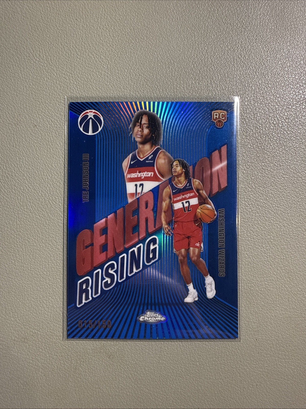 2025 Topps Chrome - Generation Rising Tre Johnson #GR-6 Blue Refractor /150 (RC)