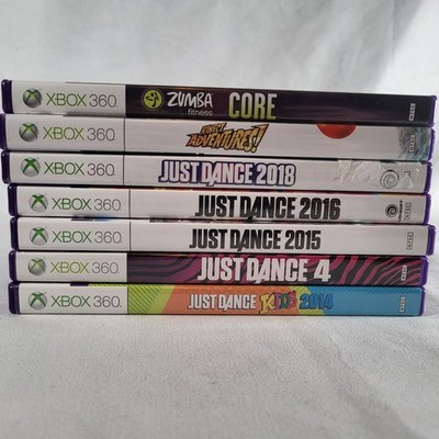 Xbox 360 Kinect Lot Just Dance 2018 2016 2015 4 Kids 2014 Zumba Fitness Core 7pc