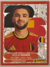 Nicolas Raskin Panini FIFA World Cup 2026 Red Crumple Parallels Sticker