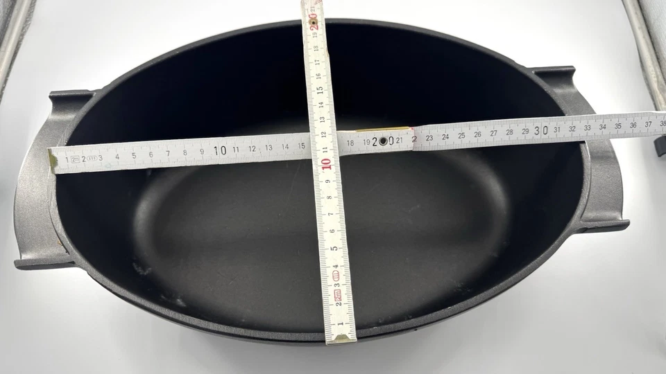 Pyrex Ovaler Aluguss Bräter Auflautform Glas Deckel Küche Glasdeckel 40cm - Bild 4 von 4