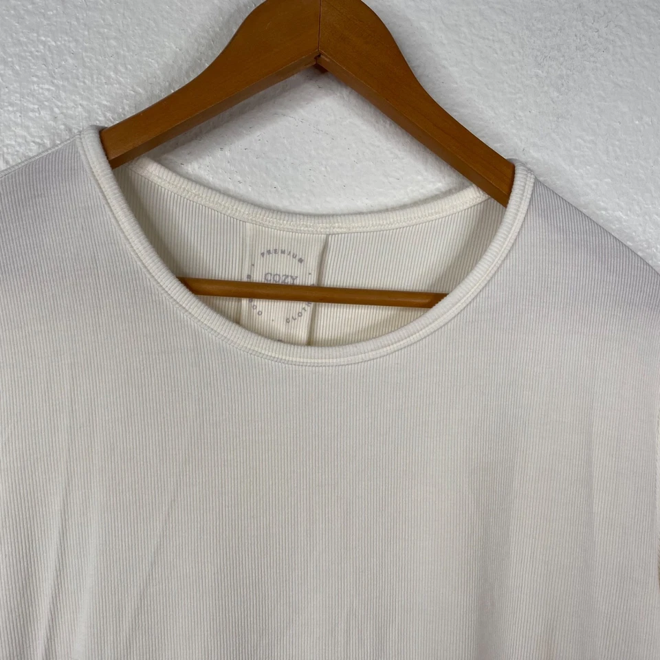 Vestido para dormir Cozy Earth de bambú tejido acanalado novio marfil talla XS para mujer Foto 4 de 4