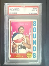 1974 Topps Basketball MEL DANIELS #192 PSA 9 MINT Top 75 Hall of Famer