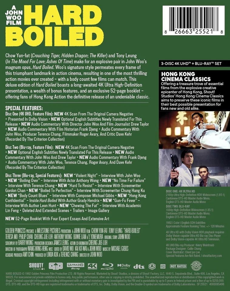 HARD BOILED 4K ULTRA HD DELUXE EDITION A JOHN WOO FILM NEW! SEALED! - Image 3 of 4
