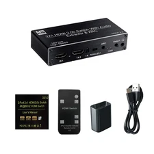 2x1 HDMI Switch Audio Extractor With R/L+Toslink SPDIF+COAXIAL Audio Out Adapter