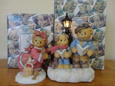 Lot of 2 Cherished Teddies JOHN WILLIAM Christmas Carols LIGHTED EMMA Peace