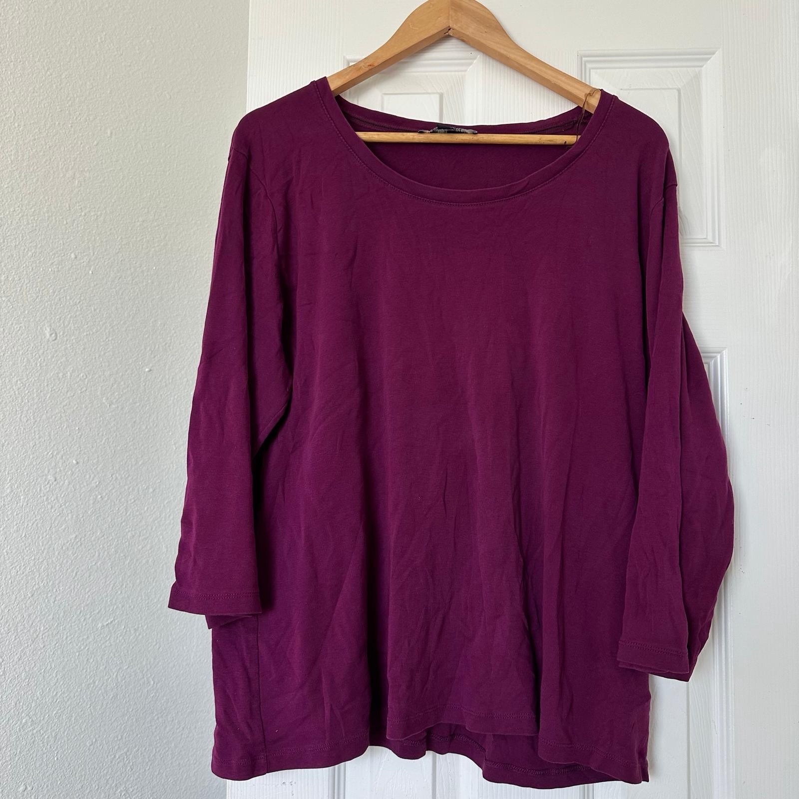 Jones New York Women's Purple Long Sleeve With Stretch Blouse Size 3X