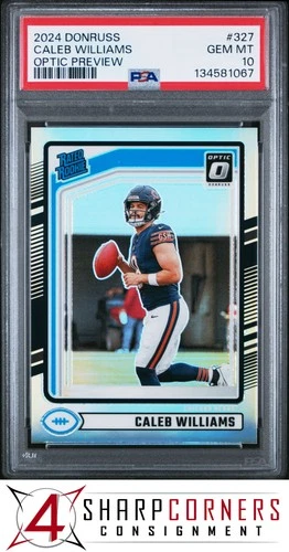 2024 DONRUSS OPTIC PREVIEW PRIZM #327 CALEB WILLIAMS RC RATED ROOKIE PSA 10