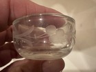 Vintage Set of Six Clear Acid Etched Crystal Open Salt Cellars Uranium UV Glow — photo 10