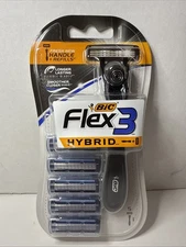 BIC FLEX 3 Razor Set for Men 1 Handle + 5 Refill Cartridges Shaving Shave Kit