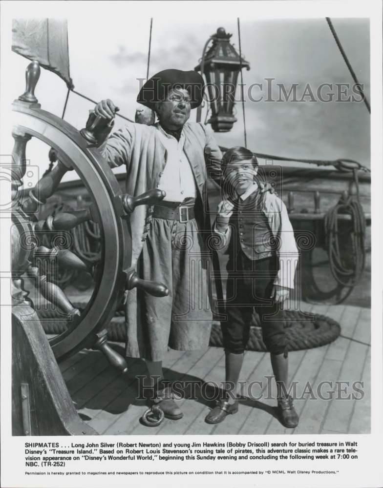 1950 Press Photo Robert Newton & Bobby Driscoll in 