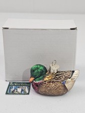 Mallard Duck Blown Glass Old World Christmas Ornament Decoration