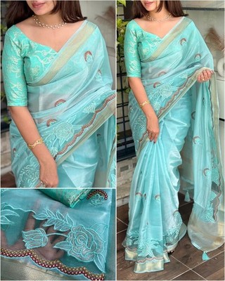 Women s Indian Saree Fancy Designer Ethnic Party Wear Wedding Bollywood Sari New