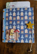 Handmade Scrapbook Junk Journal Mini Album 6"x6" Christmas Gnomes  Homes Theme