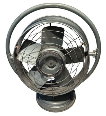 Vintage Mimar Dynafan 425 Swivel 12  Floor Fan Metal Steel Blue 2-Speed Tested